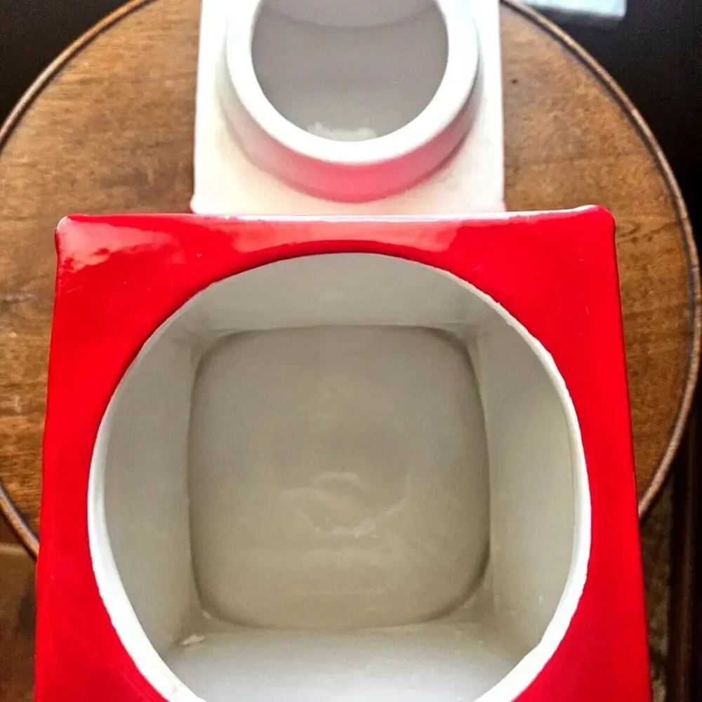 Letters For Santa Christmas Red Mailbox Ceramic Cookie Jar, Vintage